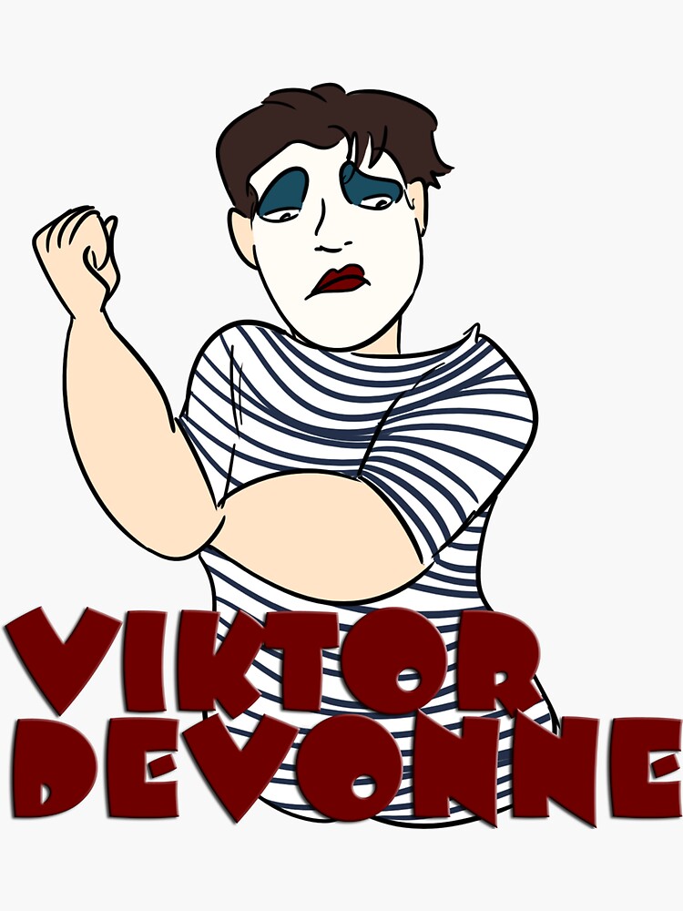 Thumbnail 3 of 3, Sticker, Viktor Caricature (Unimpressed 2) designed and sold by weburlesque.