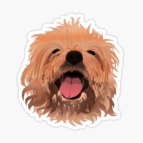 Furry Scruffy Dog Sticker