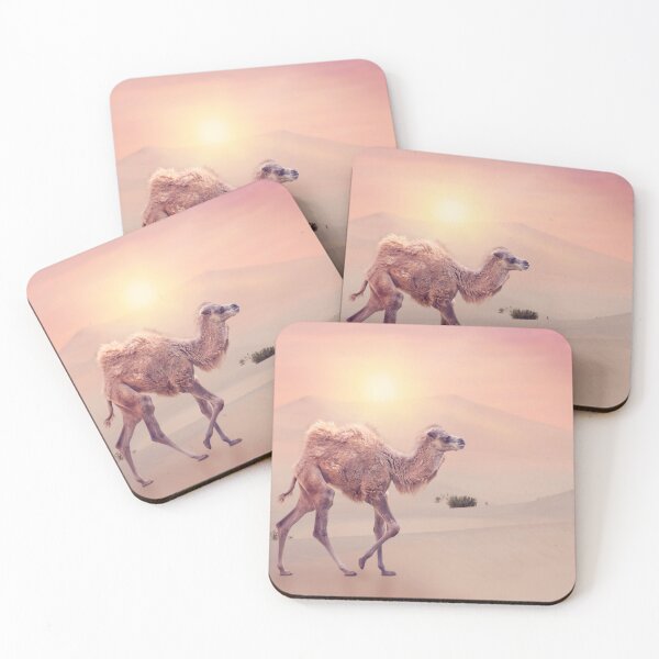 Item preview, Baby Camel with two humps , Bactrian camel walking in desert at sunset designed and sold by svetlanna.
