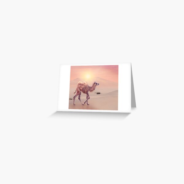 Item preview, Baby Camel with two humps , Bactrian camel walking in desert at sunset designed and sold by svetlanna.