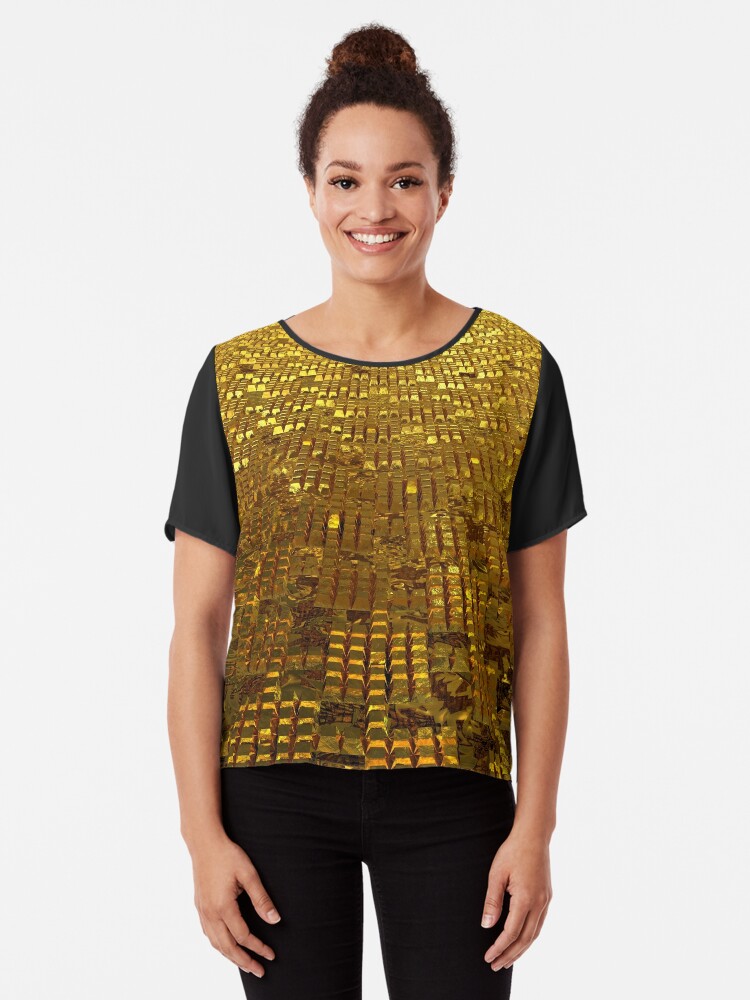 gold chiffon top