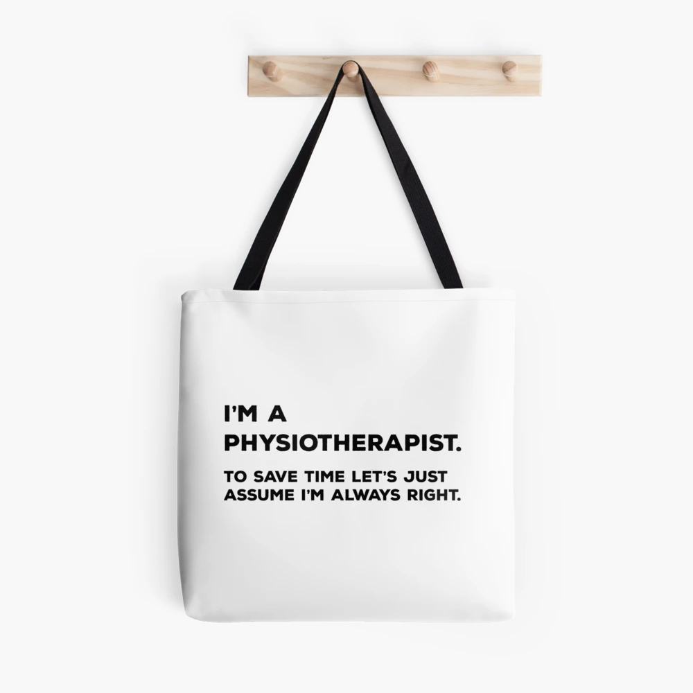 Amazon.com: Physical Therapy Typography Physiotherapy Therapist Graphic  Tote Bag : Clothing, Shoes & Jewelry