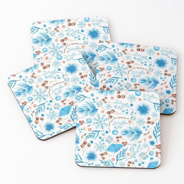 Item preview, Winter decorations, Christmas style pattern, ice and leafs designed and sold by cool-shirts.