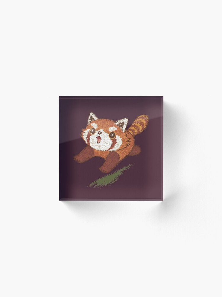 Alternate view of Red panda running Acrylic Block