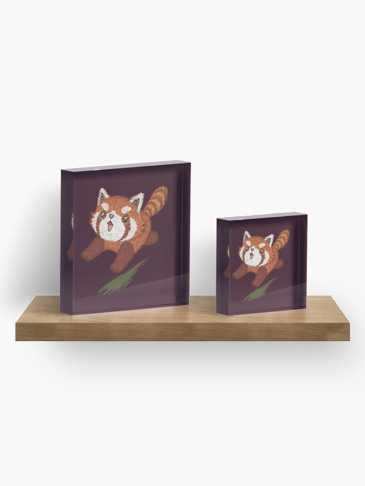 Alternate view of Red panda running Acrylic Block