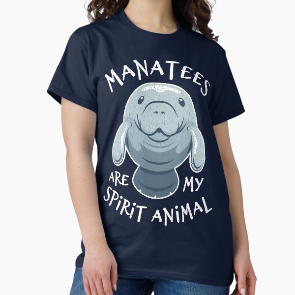 Vista previa del artículo con la obra «Los manatíes son mi animal espiritual: un lindo manatí», diseñado y vendido por Bangtees.