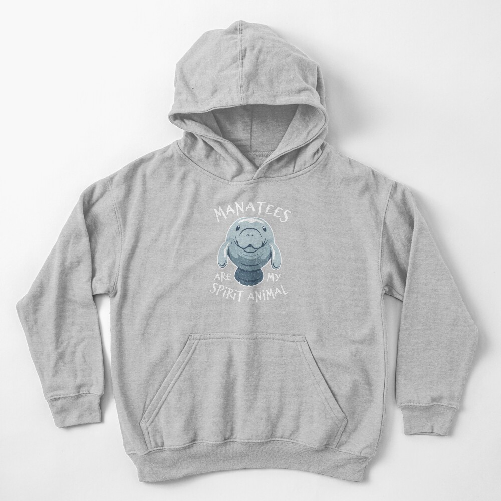 Manatees Are My Spirit Animal - Cute Manatee Kids Pullover Hoodie