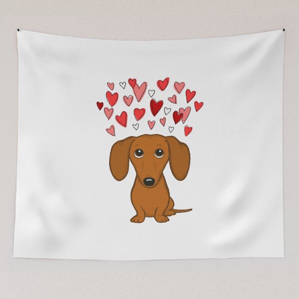 Item preview, Cute Dachshund with Hearts designed and sold by Jenn Inashvili.