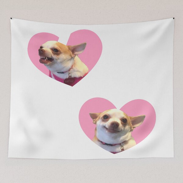 Item preview, Angry Chihuahua / Happy Chihuahua Meme Pink Heart Design designed and sold by Syanis Yarí Vargas González.