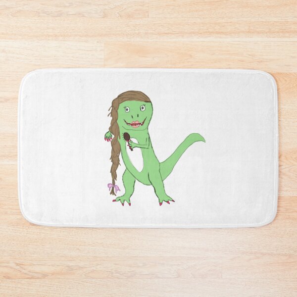 Item preview, dinosaur girl brushes her hair designed and sold by ruskybizness.