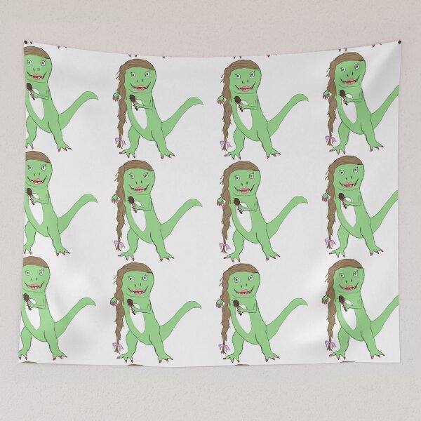 Item preview, dinosaur girl brushes her hair designed and sold by ruskybizness.