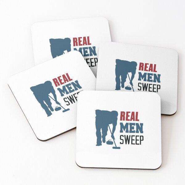 Item preview, 'Real Men Sweep' (White) designed and sold by The Button Gal.
