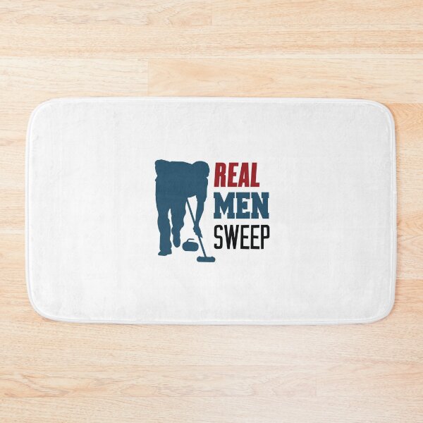 Item preview, 'Real Men Sweep' (White) designed and sold by The Button Gal.