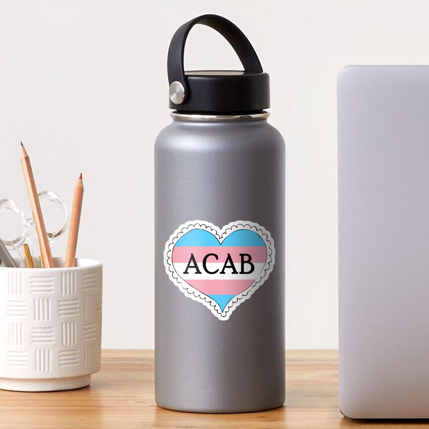 acab trans flag heart Sticker