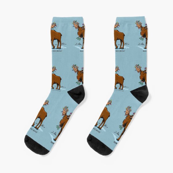 Merry Kiss Moose! Socks