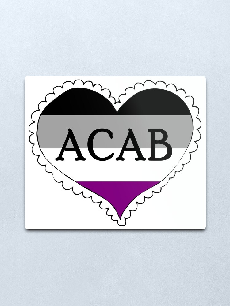 Alternate view of acab asexual flag heart Metal Print