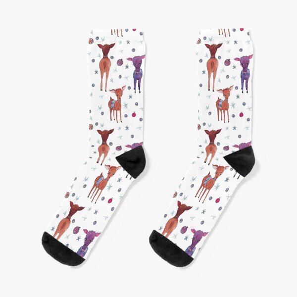 Reindeer at Christmas Socks