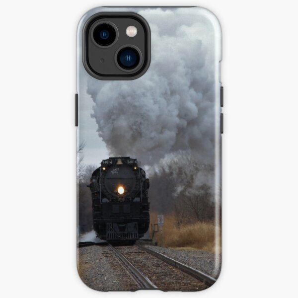 Big Boy 4014 with Steam,Smoke and Prairie grass and sky with tree's. iPhone Tough Case