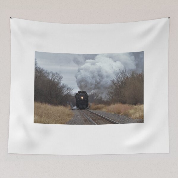 Item preview, Big Boy 4014 with Steam,Smoke and Prairie grass and sky with tree's. designed and sold by ROBERTDBROZEK.