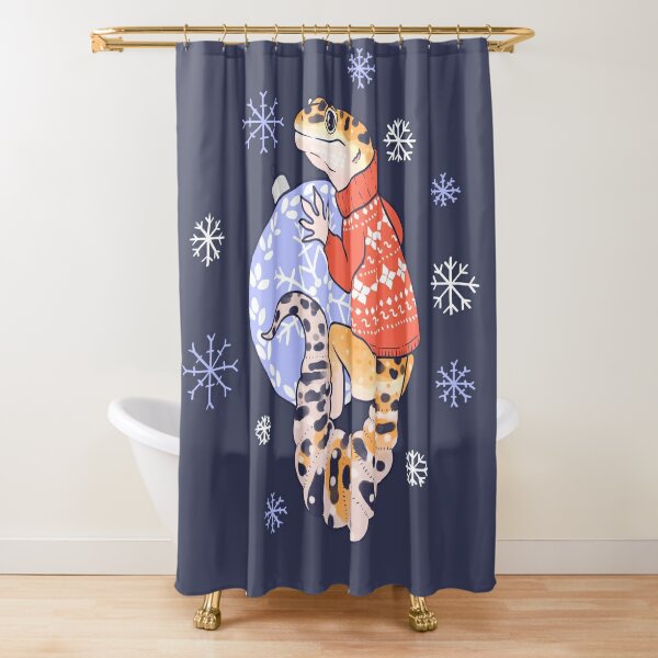 Leopard Gecko in a sweater Shower Curtain