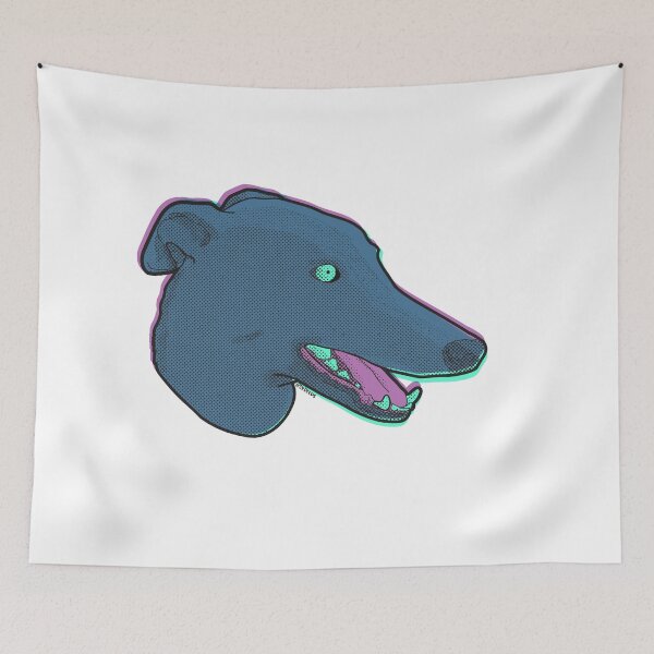 Item preview, Blue halftone greyhound designed and sold by Andre Gascoigne.
