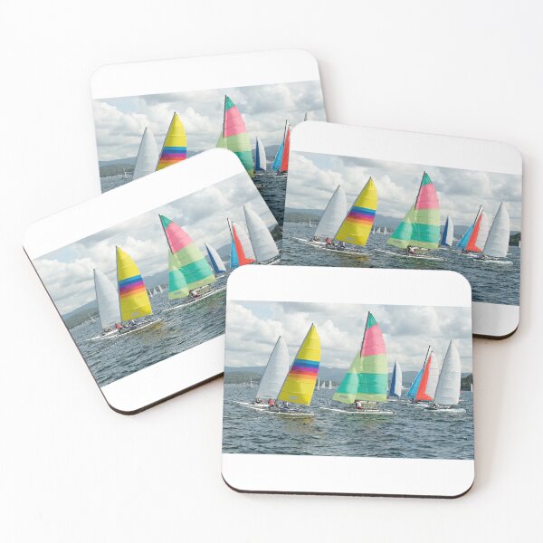 Item preview,  Children sailing racings sailboats with colourful sails.  designed and sold by sunnypicsoz.