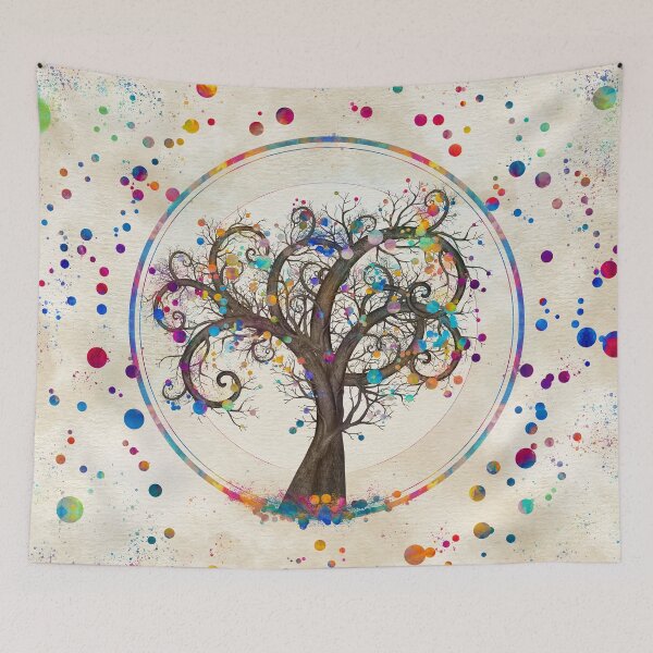 Item preview, Fibonacci Spiral Tree Color Paint Splatter  designed and sold by k9printart.