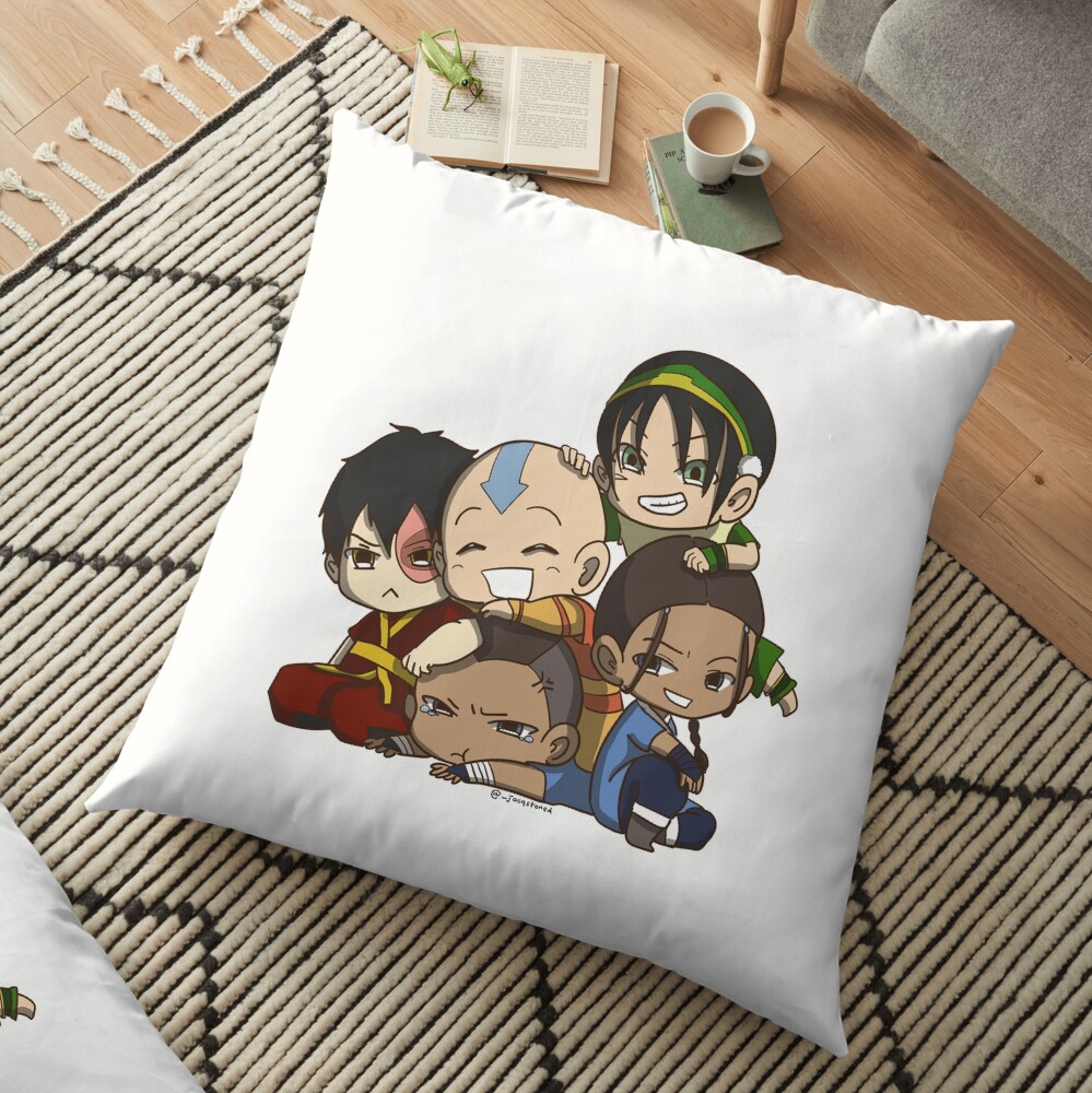 Avatar the Last Airbender Chibi Gaang Sticker Floor Pillow
