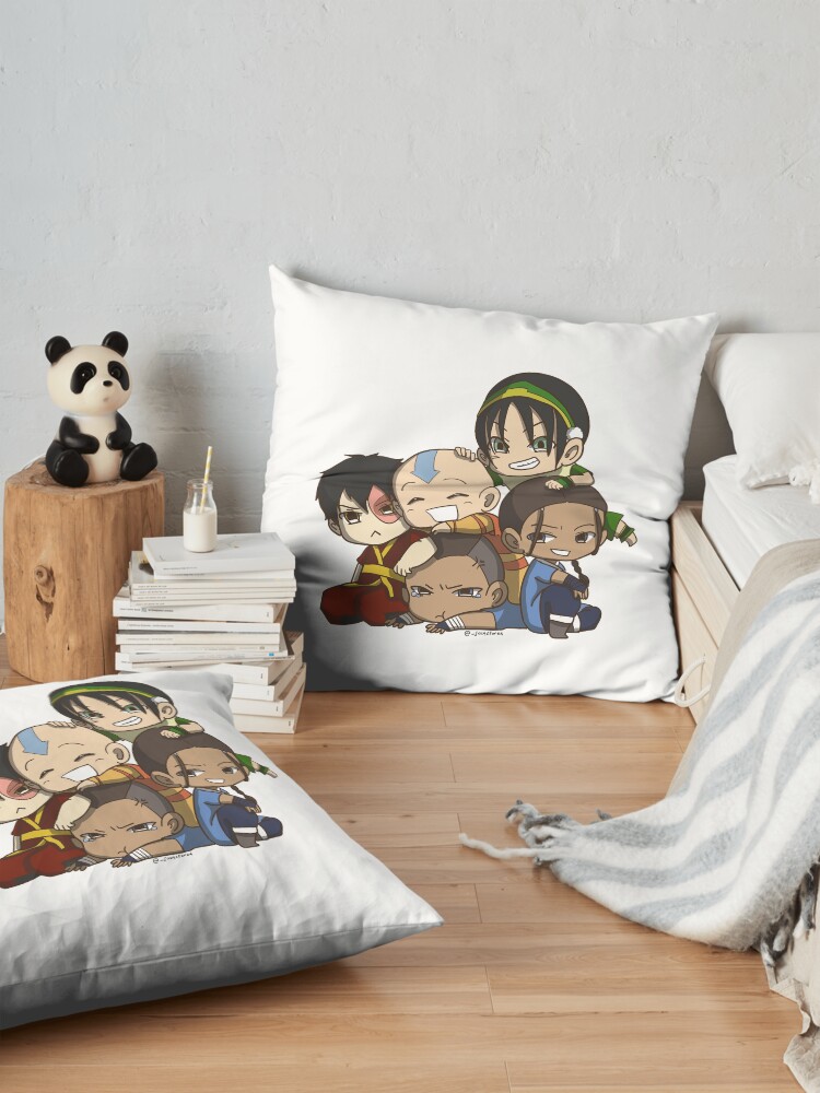 Alternate view of Avatar the Last Airbender Chibi Gaang Sticker Floor Pillow