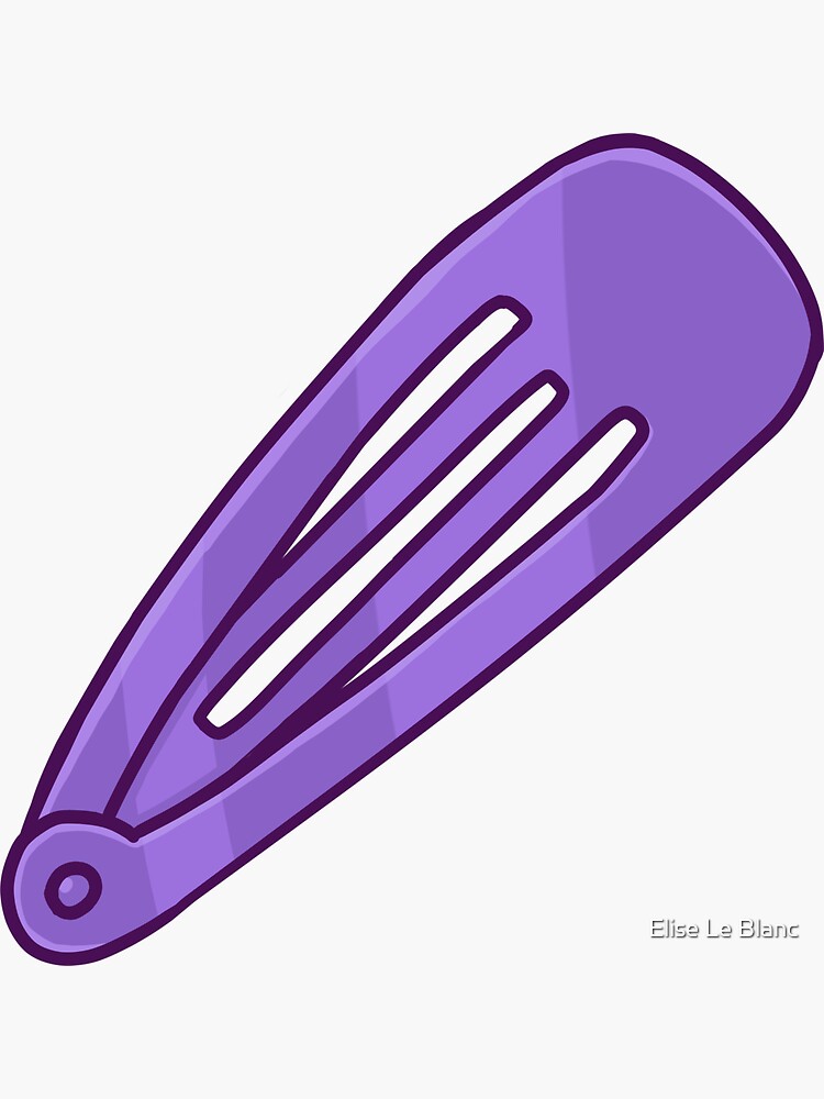 "Large Purple Hair Clip" Sticker by satha Redbubble