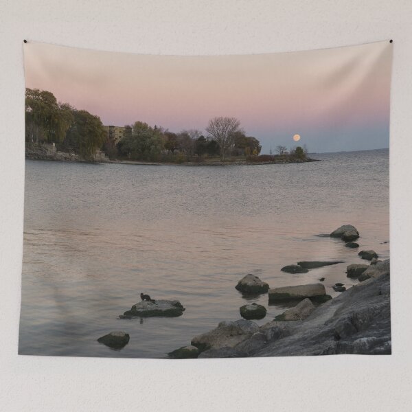 Item preview, Pink Supermoon Moon Rise and a Little Mink designed and sold by Georgia Mizuleva.