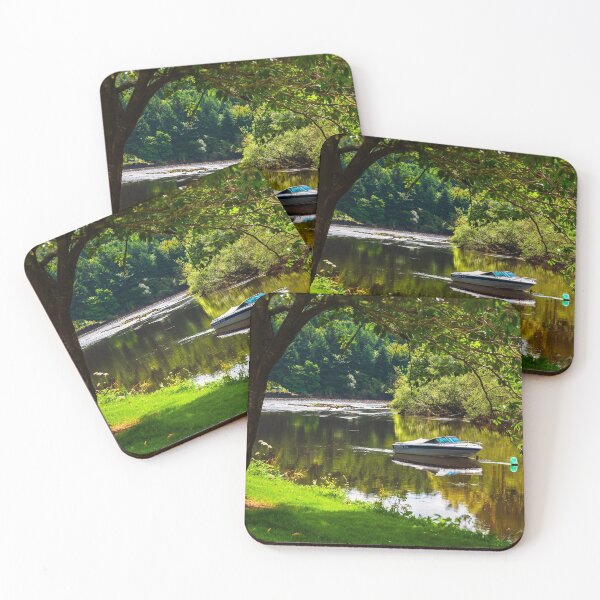 Item preview, Boat moored on the River Barrow at St Mullins, County Carlow, Ireland designed and sold by AndrewJonesFoto.