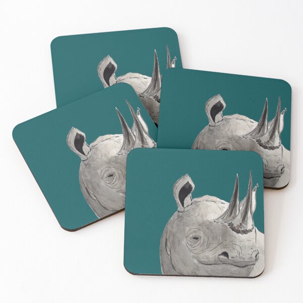 Item preview, WHITE RHINO HEAD designed and sold by BEATRIZ ABAITUA.
