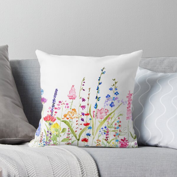 Item preview, handgemaltes buntes wildblumenfeld designed and sold by ColorandColor.
