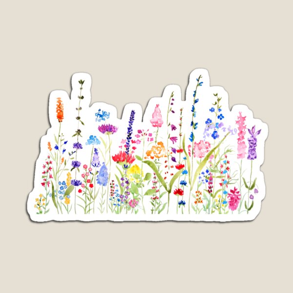 colorful wild flower field  Magnet