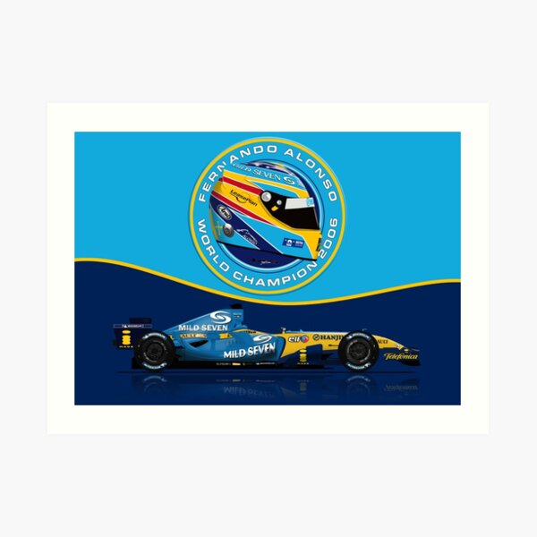 Fernando Alonso, world champion, Brazil 2005 print by Motorsport Images