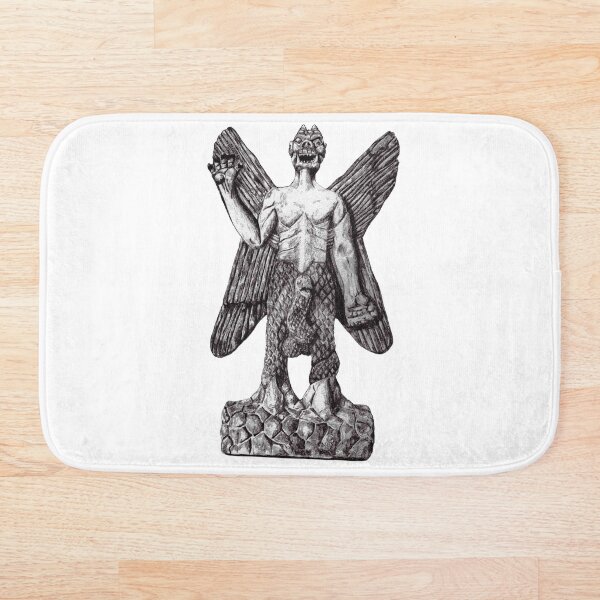 Pazuzu stone figure Bath Mat