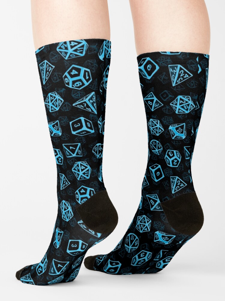 Alternate view of D20 Dice Set Pattern (Blue) Socks