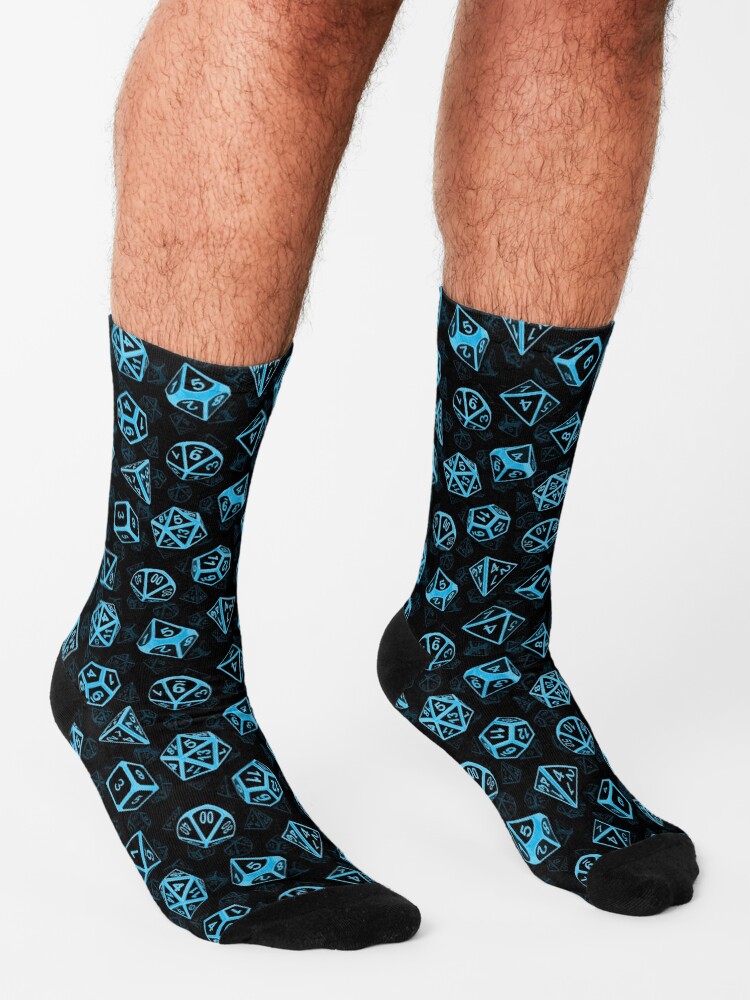 Alternate view of D20 Dice Set Pattern (Blue) Socks