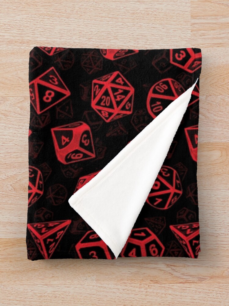 Alternate view of D20 Dice Set Pattern (Red) Throw Blanket
