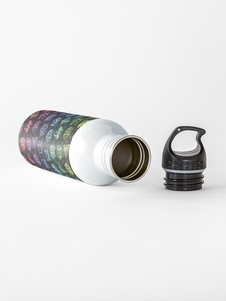 Alternate view of D20 Dice Set Pattern (Rainbow) Water Bottle