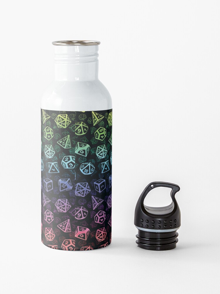 Alternate view of D20 Dice Set Pattern (Rainbow) Water Bottle