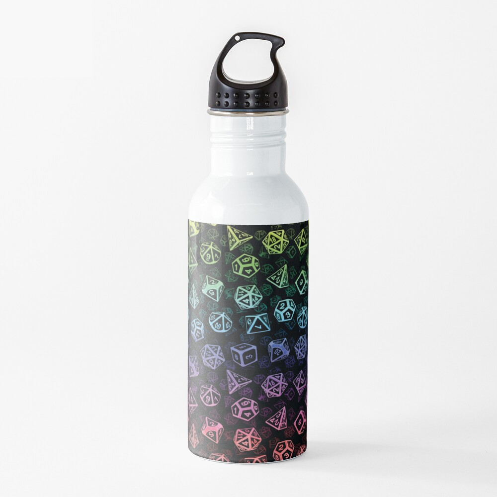 D20 Dice Set Pattern (Rainbow) Water Bottle