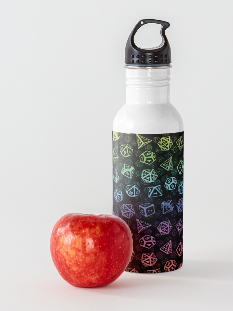 Alternate view of D20 Dice Set Pattern (Rainbow) Water Bottle