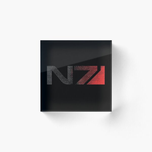 Mass Effect N7 Distressed Logo Acrylic Block