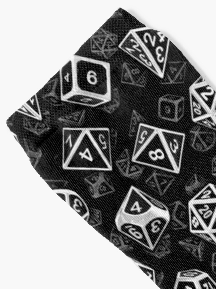 Alternate view of D20 Dice Set Pattern (White) Socks
