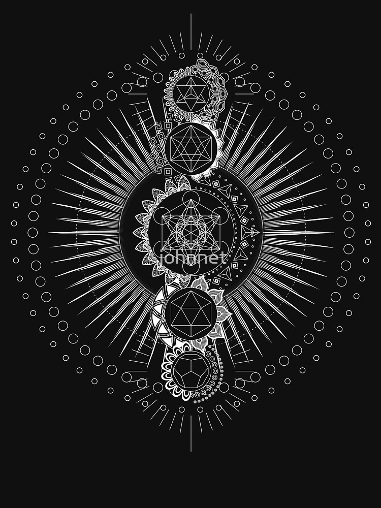 Sacred Geometry Metatron's Cube White Transcendence by johnnet