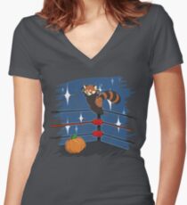 Panda Bodyslam Women's Fitted V-Neck T-Shirt