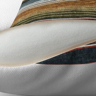 Alternate view of Serape Stripe - Rust and Blue Throw Pillow