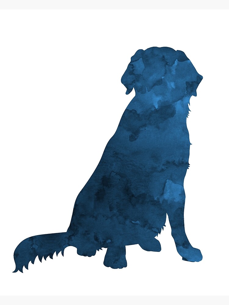 Artwork view, Golden Retriever - Navy Blue Dog Silhouette designed and sold by TheJollyMarten